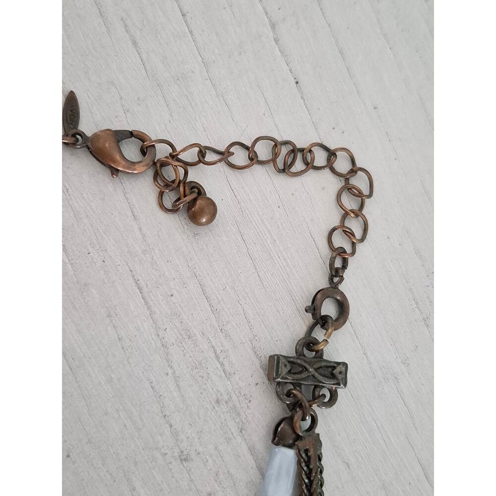 Vintage Avon Abalone and Copper Pendant Necklace - Picture 4 of 8